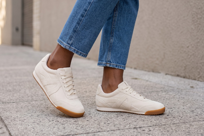 T&ecirc;nis Feminino Ayumi Suede Bege